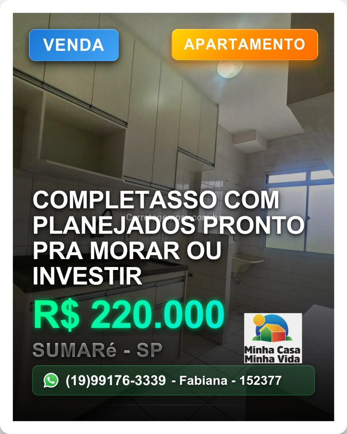 COMPLETASSO COM PLANEJADOS PRONTO PRA MORAR OU INVESTIR